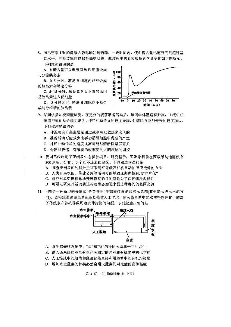 2022大连高三第一次模拟考试生物PDF版试题第3页