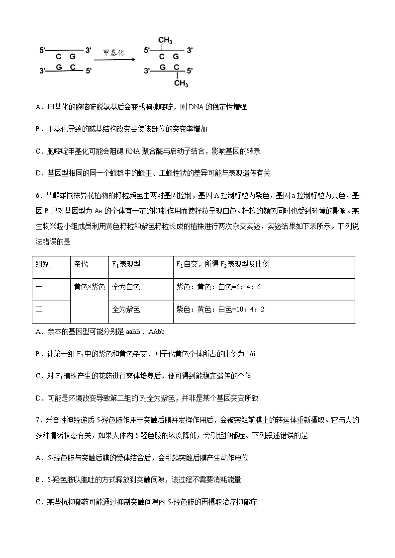 2021潍坊四县（安丘、诸城、五莲、兰山）高三下学期5月高考模拟生物试题含答案第3页