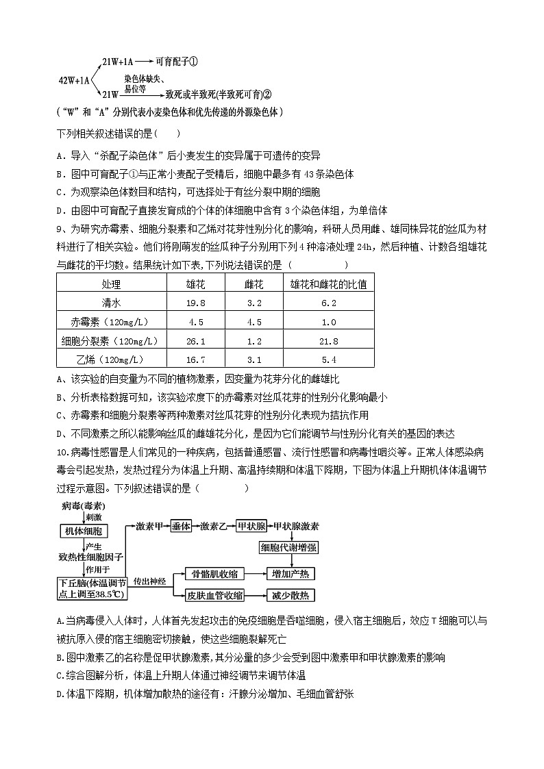 2021生物自主命题 Microsoft Office Word 97 - 2003 文档第3页