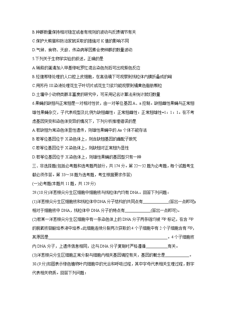 2021“超级全能生”高三全国卷地区3月联考试题（甲卷）生物含解析02