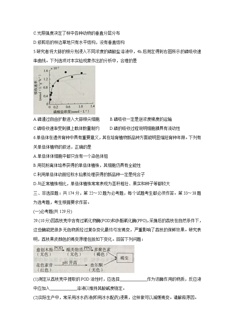2021吴忠高三下学期4月高考模拟（第二次联考）生物含答案第2页