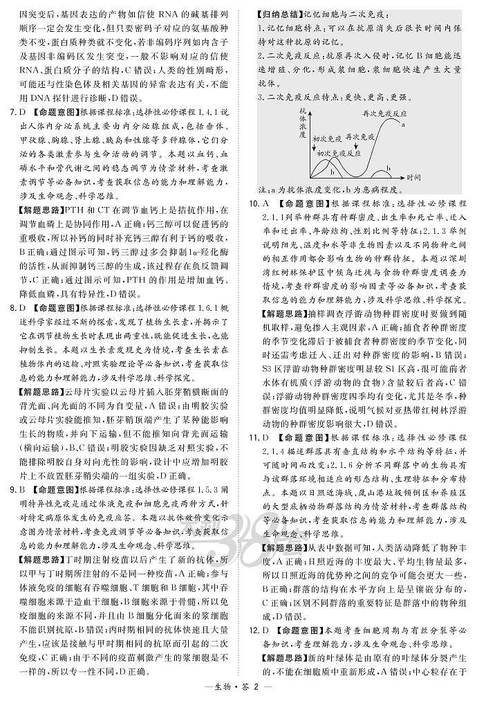 生物解析-河北版-“决胜新高考·名校交流“2021届高三3月联考卷第2页