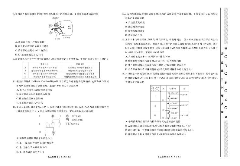 2021茂名高二下学期期末考试生物试题PDF版含答案02