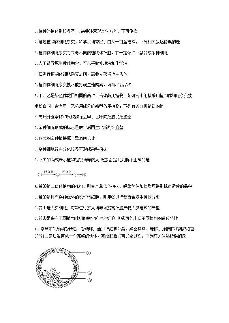 2021枣庄滕州高二下学期期中生物试题含答案第3页