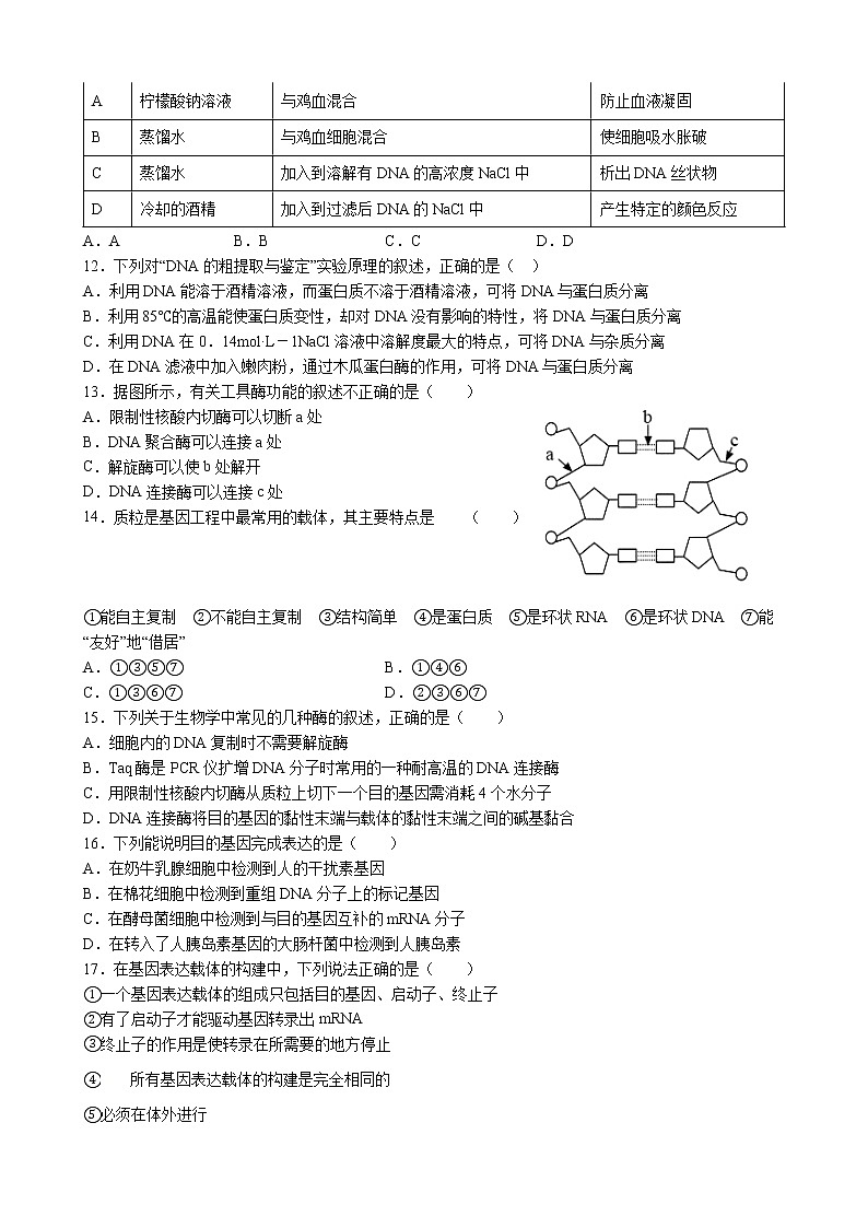 2021湖北省汉川实验高中高二下学期期中考试生物试题含答案第3页