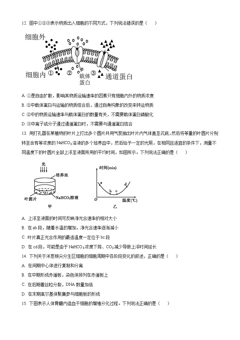2021聊城高一上学期期末考试生物试卷含答案03