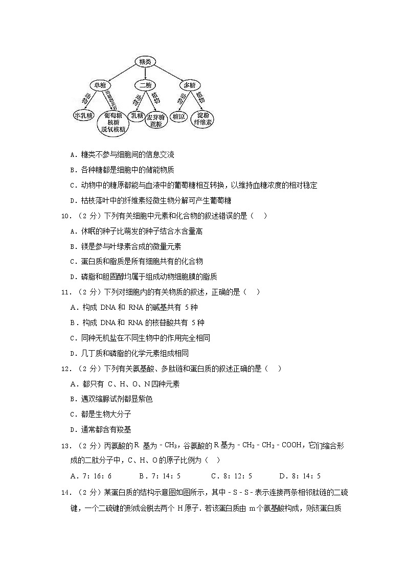 2020-2021学年天津一中高一（上）期中生物试卷第3页
