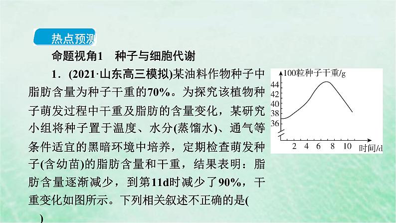 高考生物二轮复习热点专训2种子与果实课件第3页