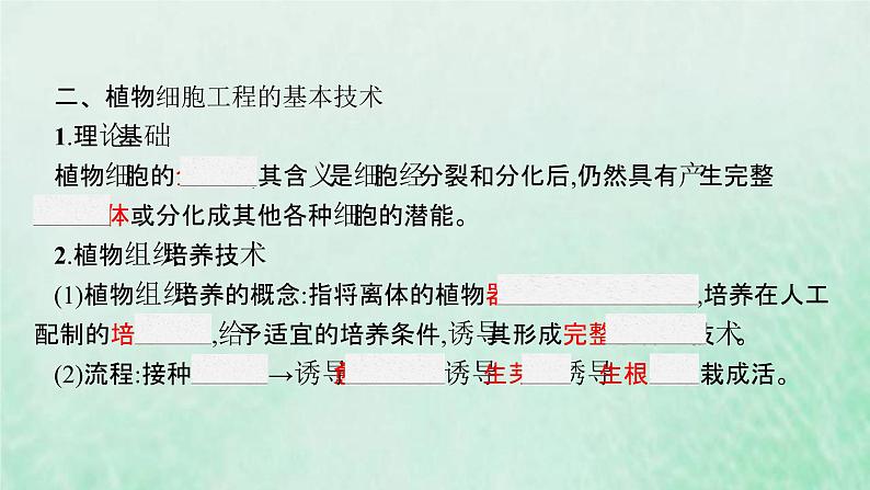 新人教版高中生物选择性必修3第二章细胞工程第1节植物细胞工程课件07