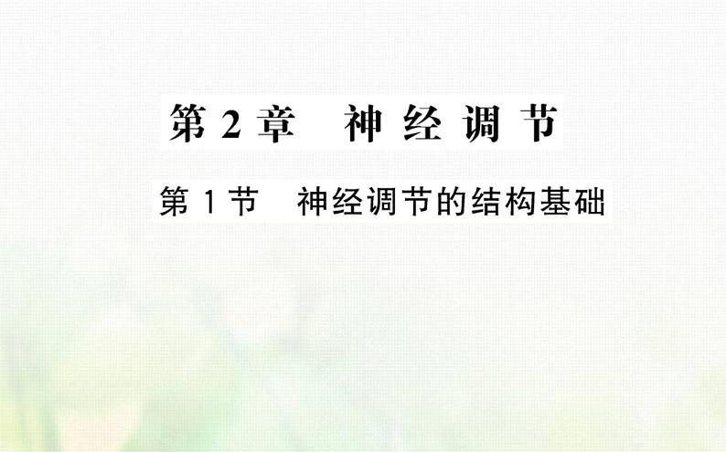 新人教版高中生物选择性必修1第2章神经调节第1节神经调节的结构基次件第1页