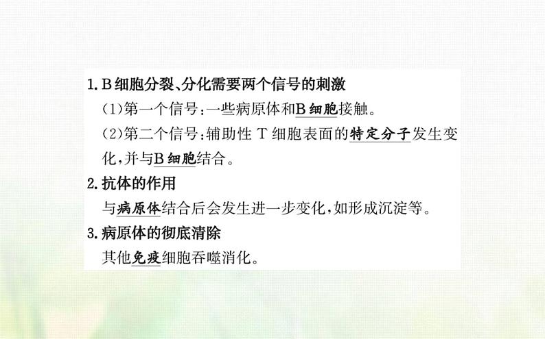 新人教版高中生物选择性必修1第4章免疫调节第2节特异性免疫课件06