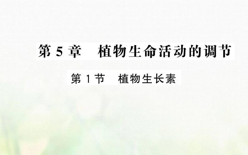 新人教版高中生物选择性必修1第5章植物生命活动的调节第1节植物生长素课件第1页