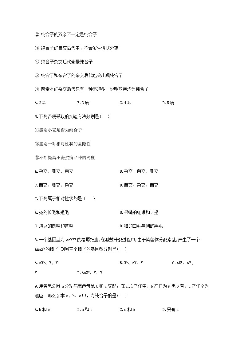 高中生物暑假作业01孟德尔的豌豆杂交实验一基础训练含解析第2页