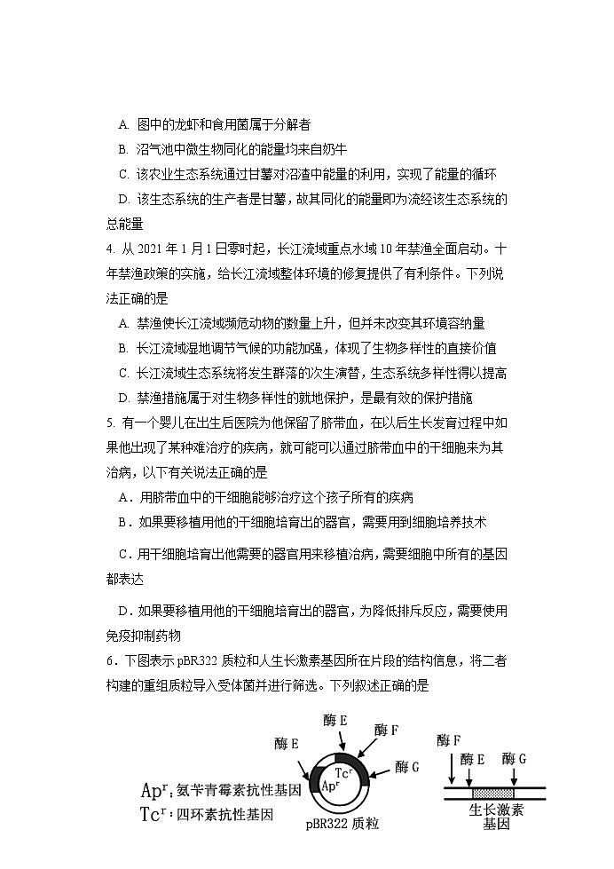 2022岳阳高二下学期期末生物试卷含答案02