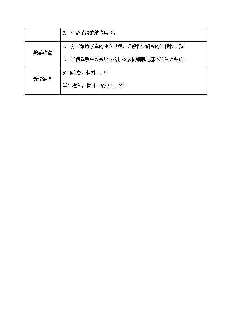 1.1 《细胞是生命活动的基本单位》教案第2页