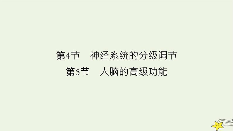 2022-2023学年高中生物新人教版选择性必修1第2章神经调节第4、5节神经系统的分级调节人脑的高级功能课件02