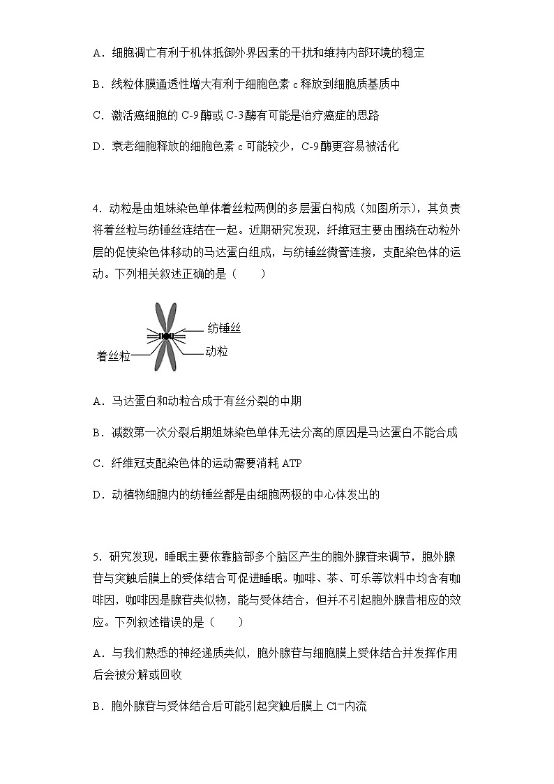 2022届内蒙古呼和浩特市高三一模理综生物试题含解析02