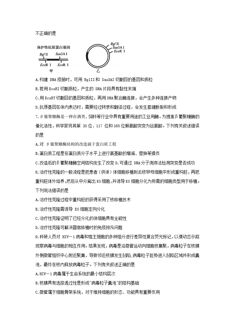 2021-2022学年山东省济宁市兖州区高二下学期期中考试生物试题含答案03