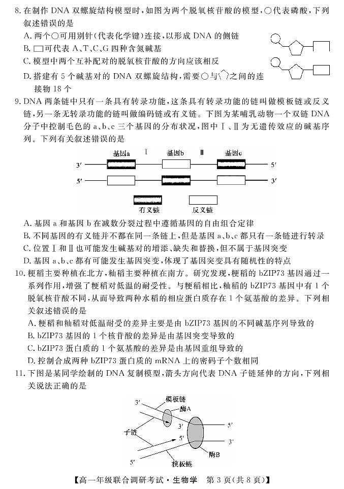 2022湖北省部分市州高一下学期7月联合期末生物试题（PDF版含答案）03