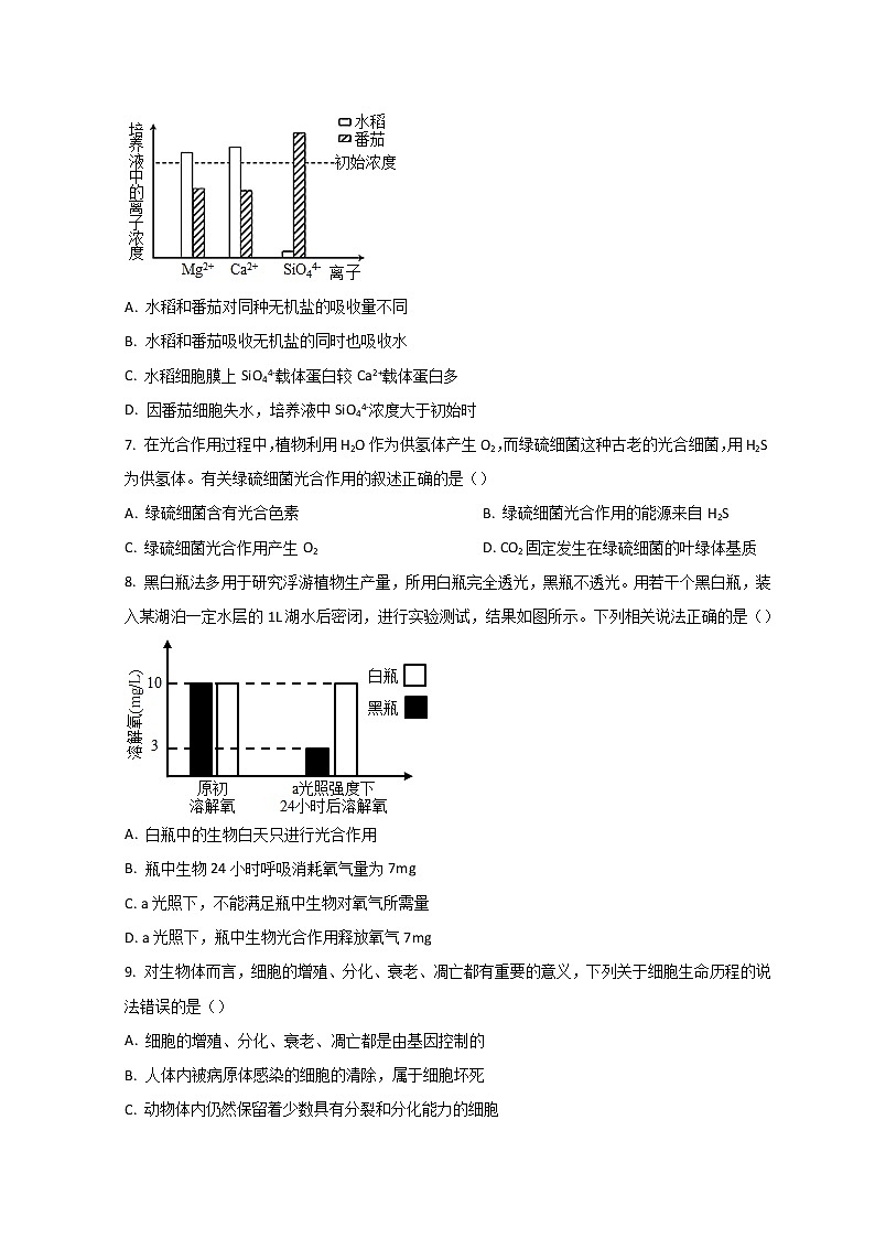 2022柳州高二下学期期末（新高三摸底）考试生物试题含答案第2页
