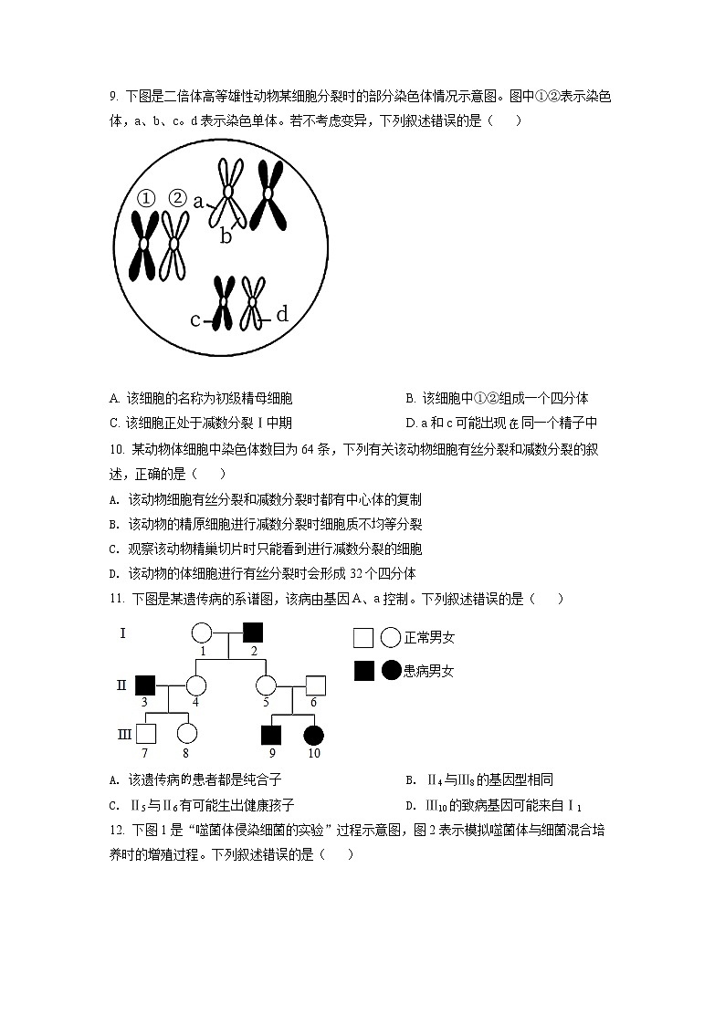 2022咸宁高一下学期期末考试生物试卷（含详解）03