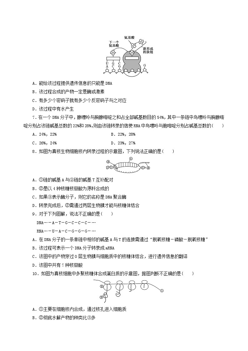 人教版高中生物必修2课时达标训练9基因指导蛋白质的合成含答案02
