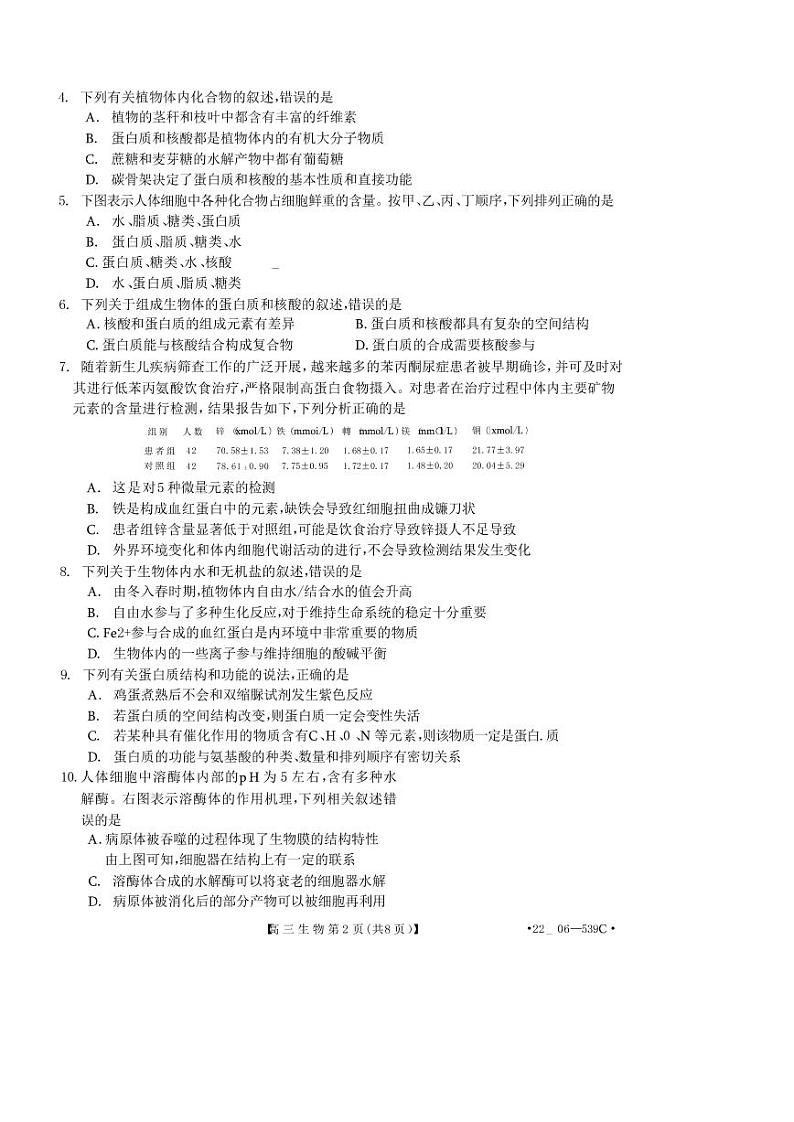 洛阳创新发展联盟2023届高三摸底考试生物试题含答案第2页