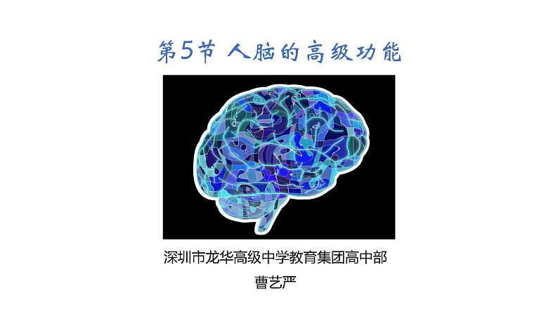 高中生物 人脑的高级功能 课件第1页