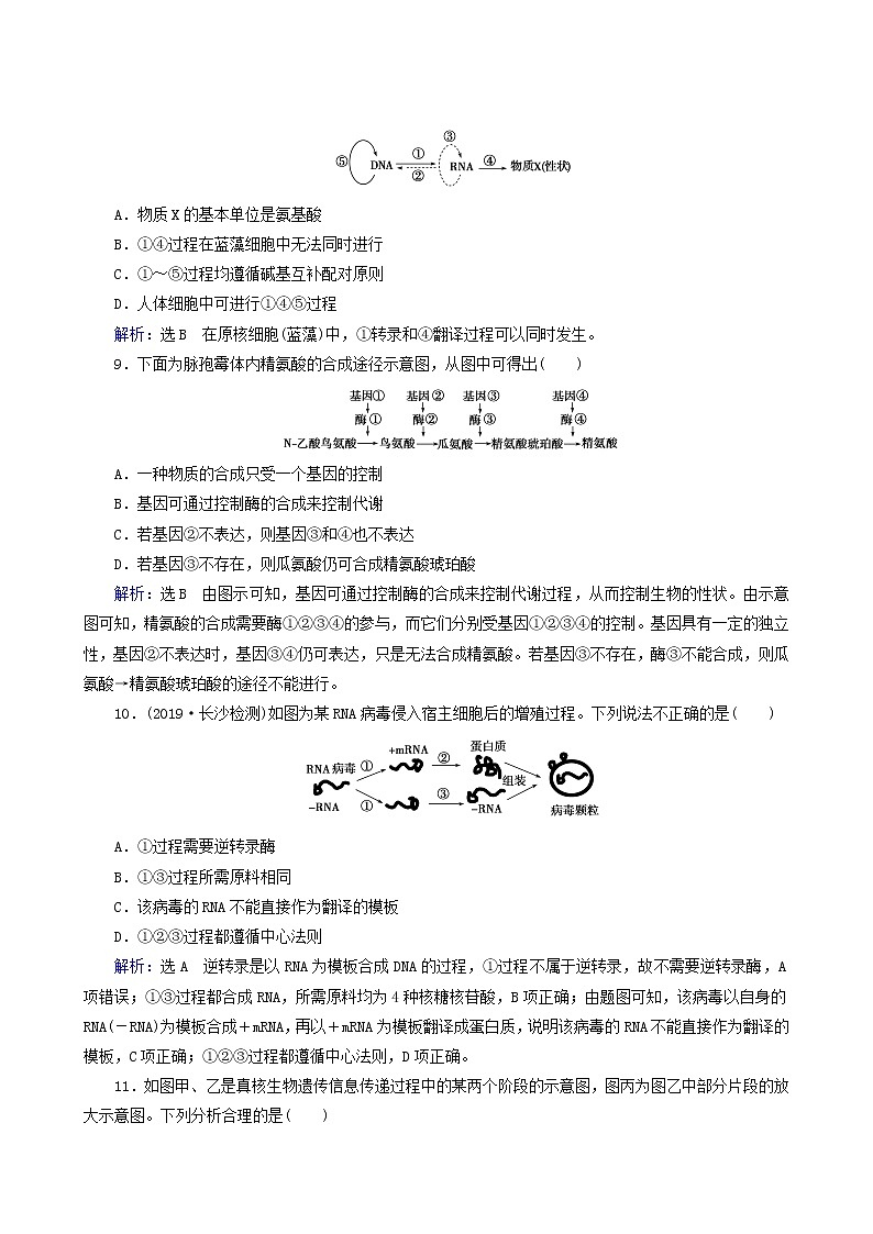 人教版高中生物必修2第4章基因的表达第2节基因对性状的控制练习含答案第3页