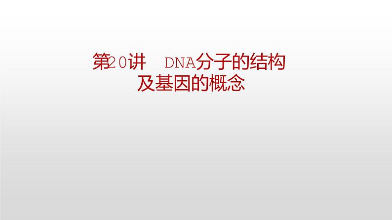 高三生物一轮复习课件：第20讲  DNA分子的结构及基因的概念01