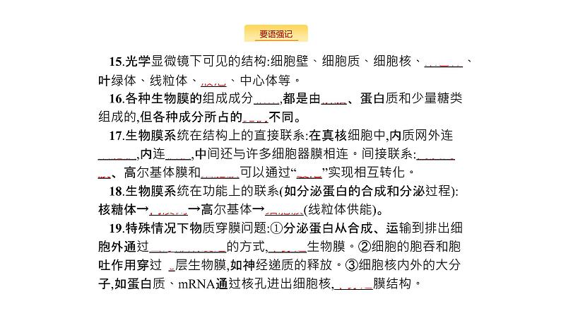 高考生物一轮复习细胞的基本结构细胞的物质输入和输出课件05