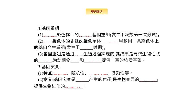 高考生物一轮复习生物的变异和进化课件02