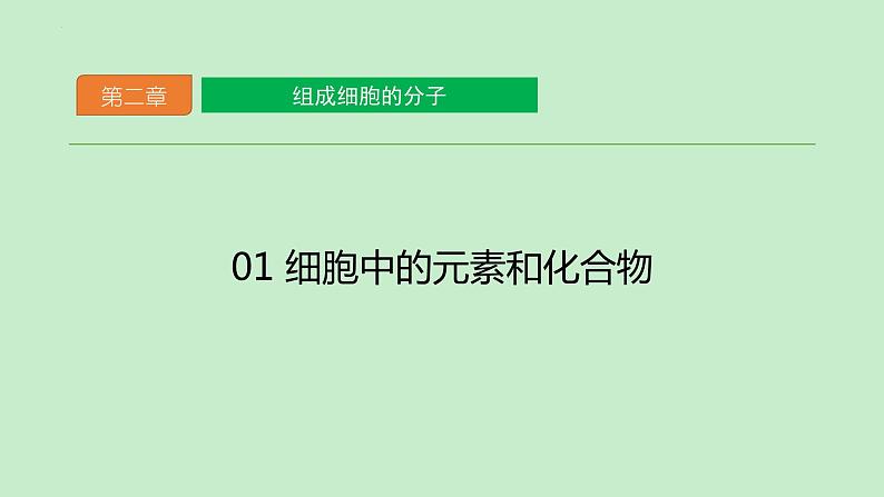 2.1细胞中的元素和化合物课件--高一上学期生物人教版（2019）必修101