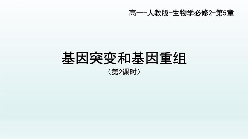 5.1.2 基因突变和基因重组课件--高一下学期生物人教版必修2第1页