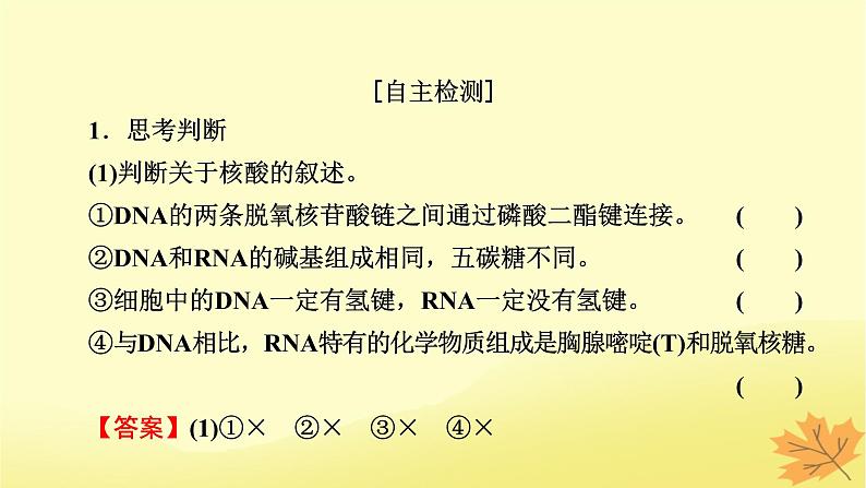 2023版高考生物一轮总复习第1单元走近细胞组成细胞的分子第4讲核酸是遗传信息的携带者细胞中的糖类和脂质课件06