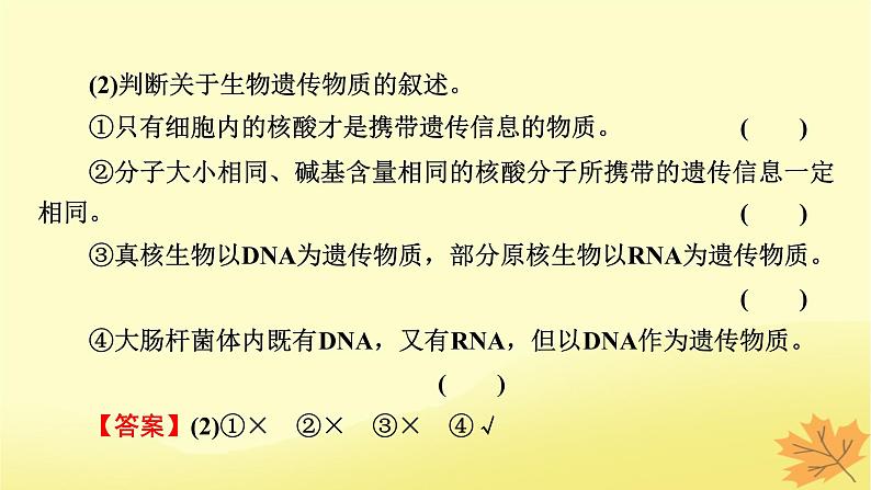 2023版高考生物一轮总复习第1单元走近细胞组成细胞的分子第4讲核酸是遗传信息的携带者细胞中的糖类和脂质课件07