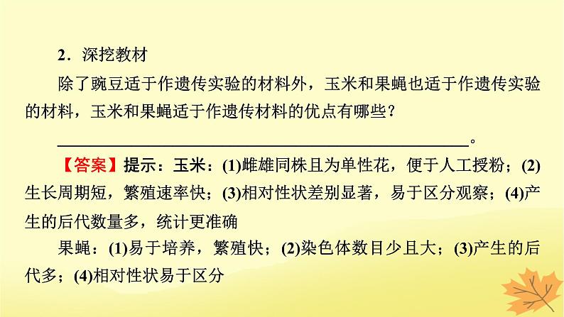 2023版高考生物一轮总复习第5单元遗传因子的发现基因和染色体的关系第1讲孟德尔的豌豆杂交实验一课件第7页