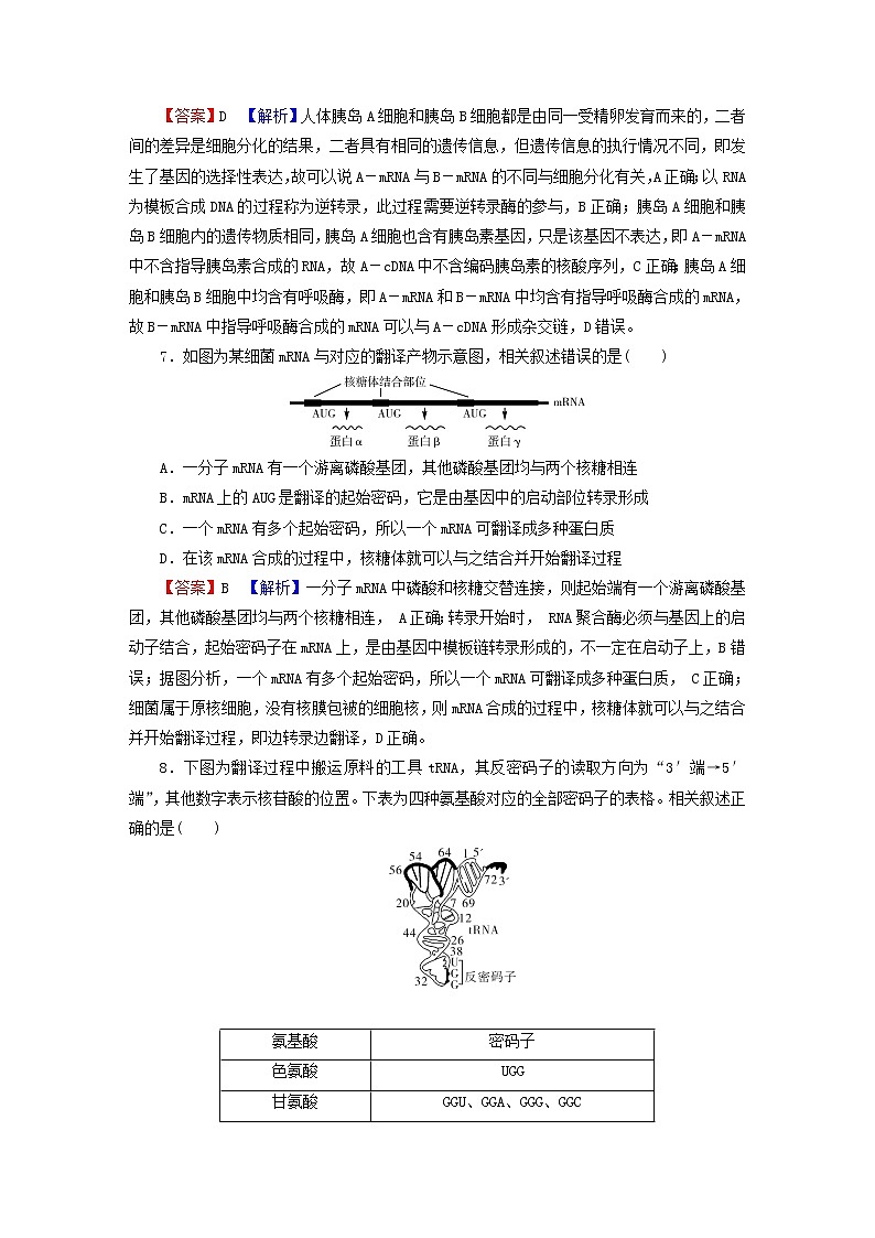 2023版高考生物一轮总复习第6单元基因的本质基因的表达第3讲基因的表达课后提能演练03
