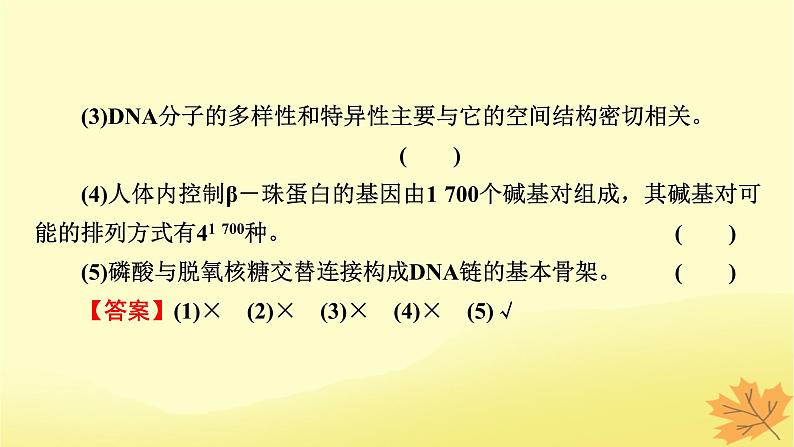 2023版高考生物一轮总复习第6单元基因的本质基因的表达第2讲DNA的结构DNA的复制基因通常是有遗传效应的DNA片段课件08