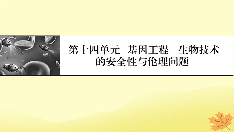 2023版高考生物一轮总复习第14单元基因工程生物技术的安全性与伦理问题课件01