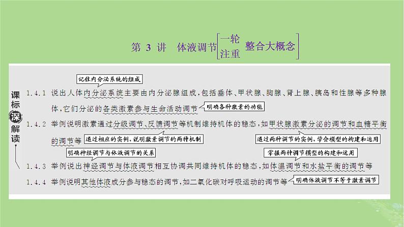 新课标2023版高考生物一轮总复习第八单元动物生命活动的调节第3讲体液调节课件第1页