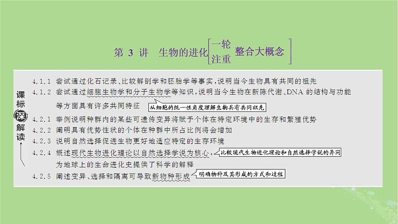 新课标2023版高考生物一轮总复习第七单元生物的变异与进化第3讲生物的进化课件第1页