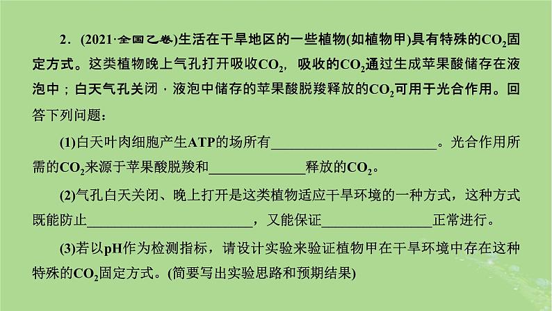 新课标2023版高考生物一轮总复习第三单元细胞的能量供应和利用第6讲细胞呼吸和光合作用的相关实验设计与分析课件04