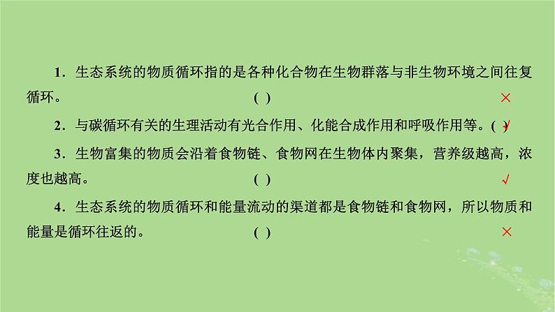 新课标2023版高考生物一轮总复习第十一单元生态系统及人类与环境第2讲生态系统的物质循环信息传递和稳定性课件03