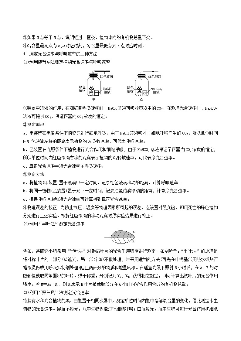高考生物二轮复习专题2细胞的代谢重要题型2光合作用和细胞呼吸综合及实验探究含答案第3页