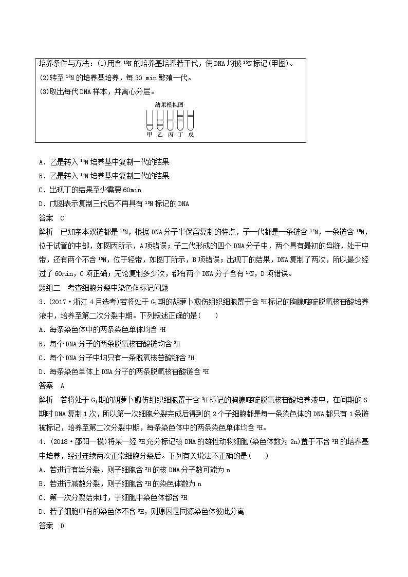 高考生物二轮复习专题4遗传的分子基础、变异和进化重要题型5同位素示踪法与细胞分裂、dna的半保留复制含答案第3页