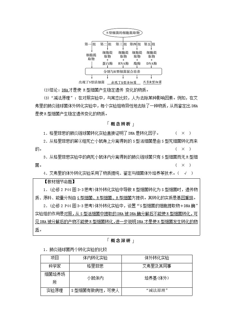 2023版高考生物一轮总复习第6单元基因的本质和表达第17课DNA是主要的遗传物质教师用书02