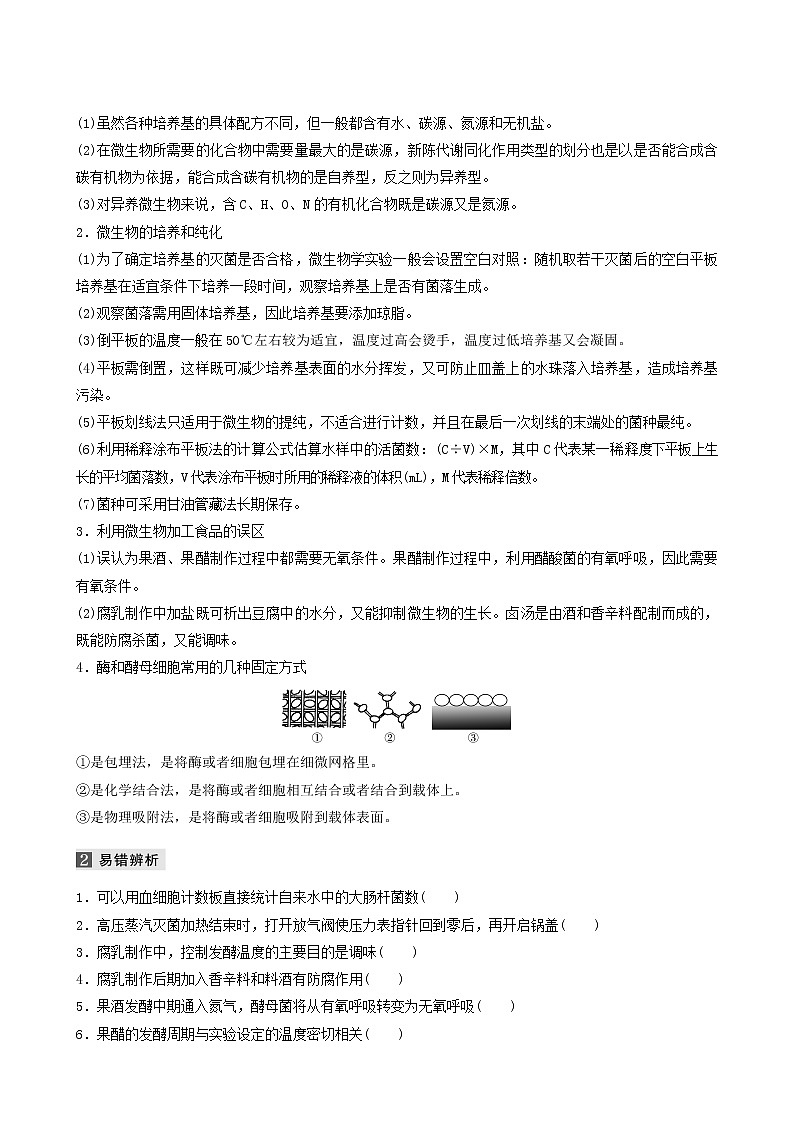 高考生物二轮复习专题6生物技术与工程第1讲生物技术实践学案含答案02
