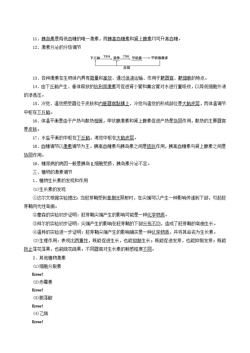 高考生物二轮复习3-1生命活动的调节训练含答案第2页