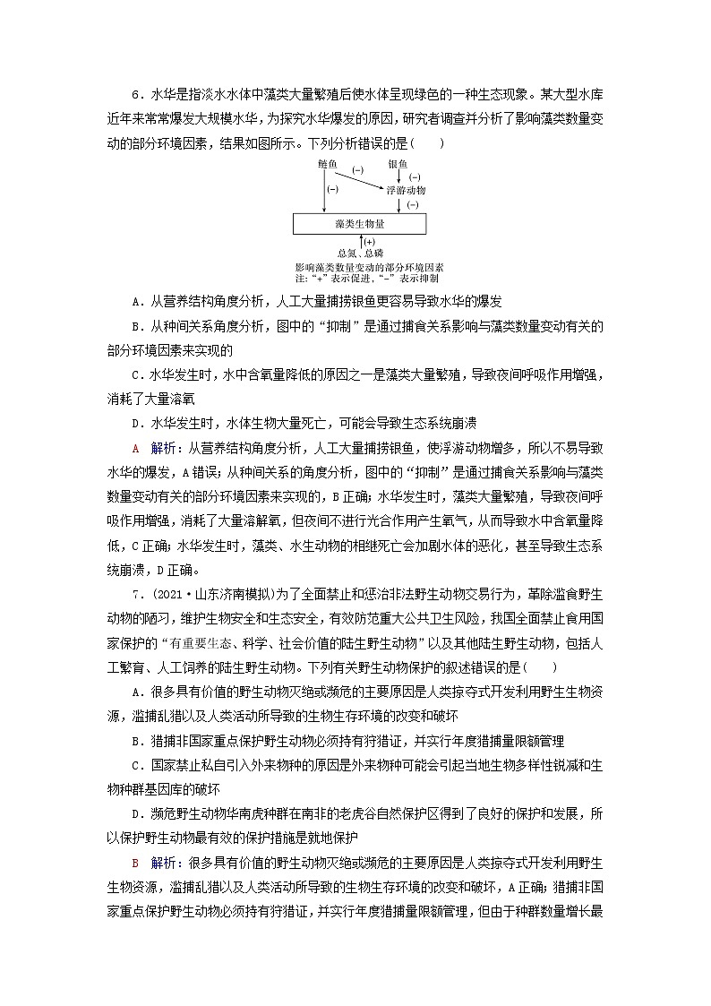 2023版高考生物一轮总复习课时质量评价34人与环境 试卷03